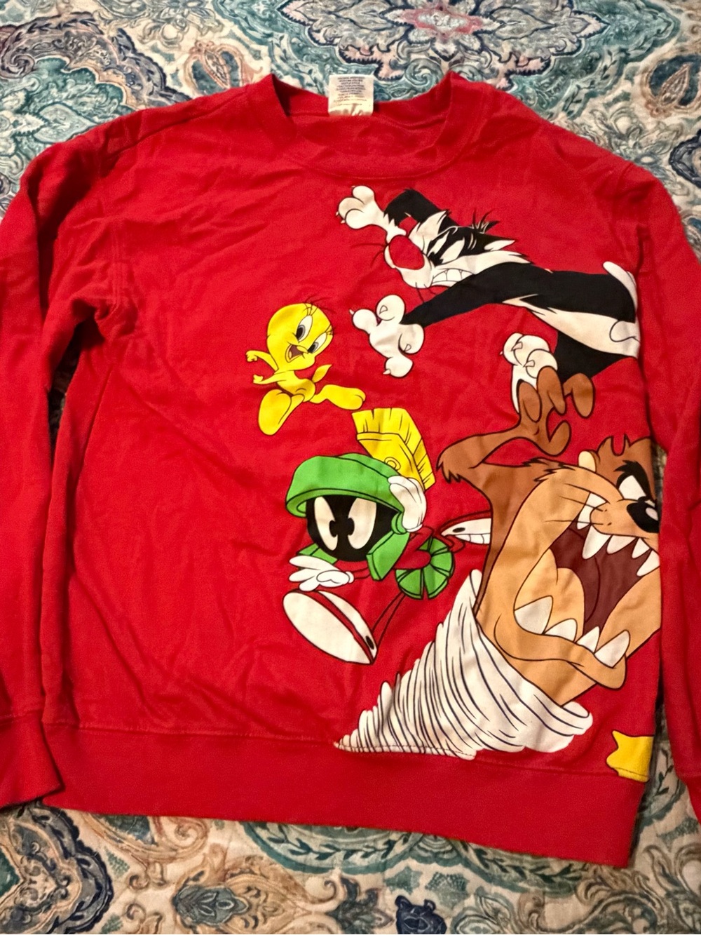 Warner Bros. Red Looney Tunes Character Crewneck Sweatshirt